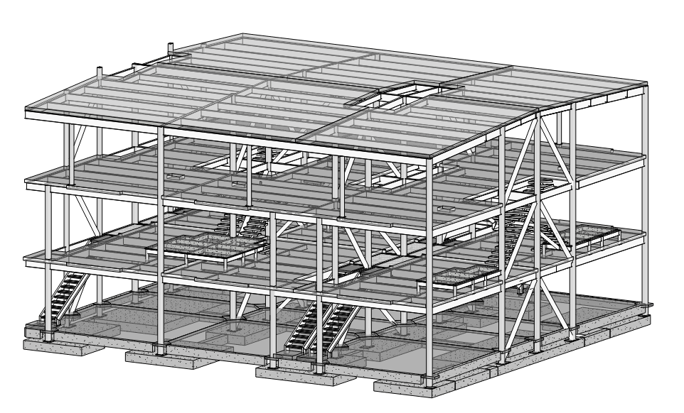 Modelo estructural de un conjunto residencial modular en acero