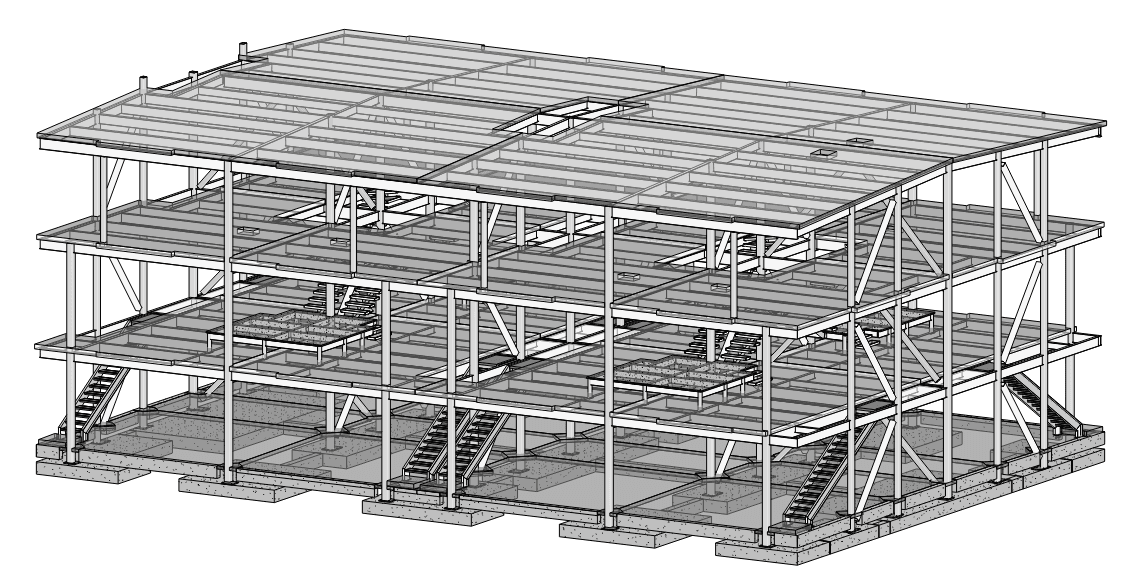 Modelo estructural de un conjunto de vivienda vertical arriostrada