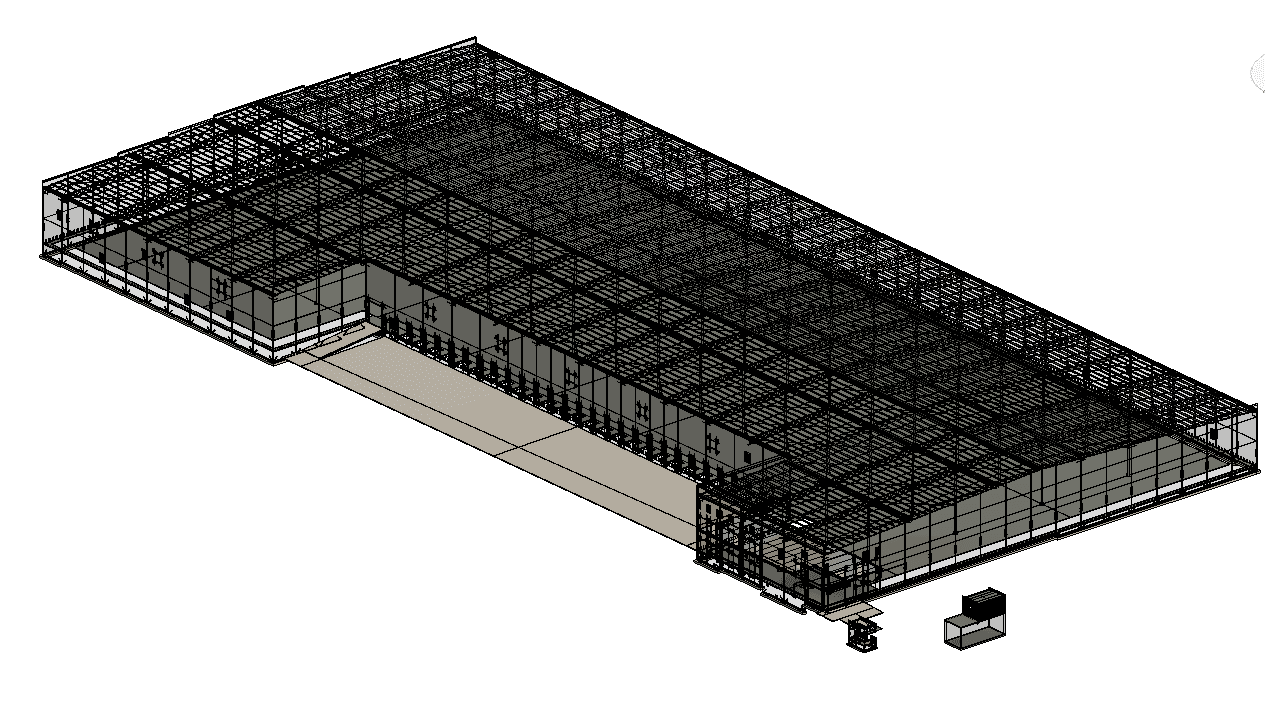 Modelo estructural coordinado de una nave industrial en Baja California