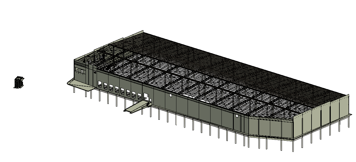 Modelo estructural de una nave industrial con cimentación profunda en Tijuana