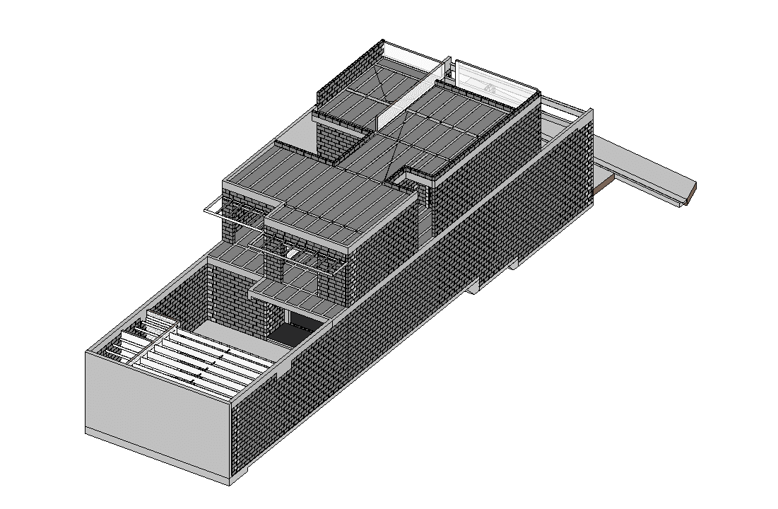 Modelo estructural de una residencia en predio angosto en Tijuana