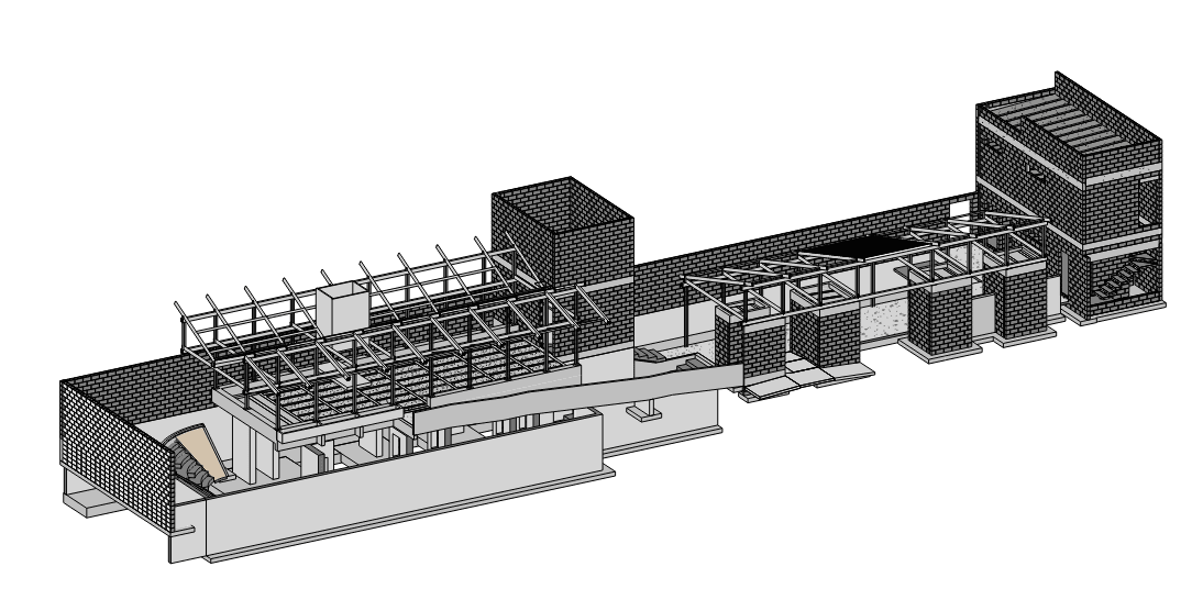 Modelo estructural de un edificio de amenidades residenciales en Mexicali